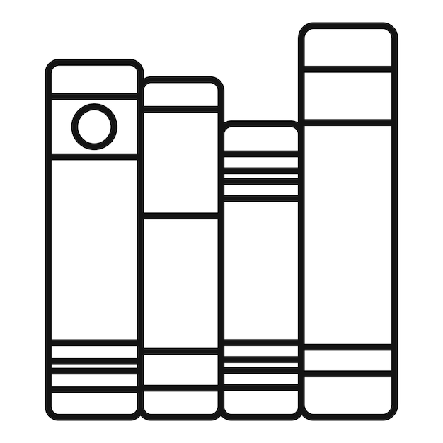 言語学者の本棚のアイコン白い背景に分離された Web デザインのための言語学者の本棚ベクトル アイコンを概要します。