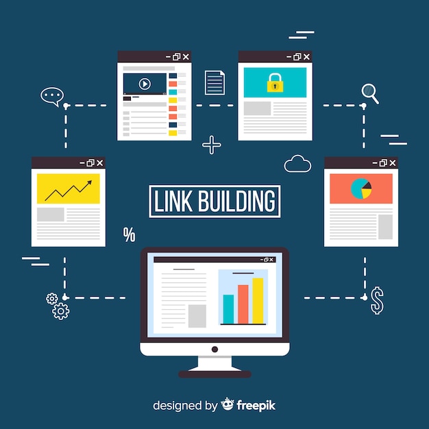 Vettore link concetto di costruzione