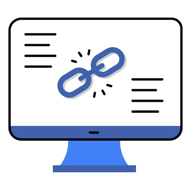 Link Building Vector Icon toont SEO Backlinks Digitale marketing en Website Autoriteit
