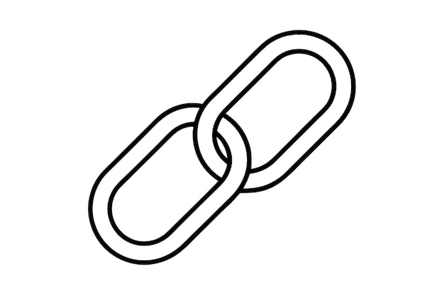 Link icoon vector ontwerp platte silhouet sjabloon op witte achtergrond