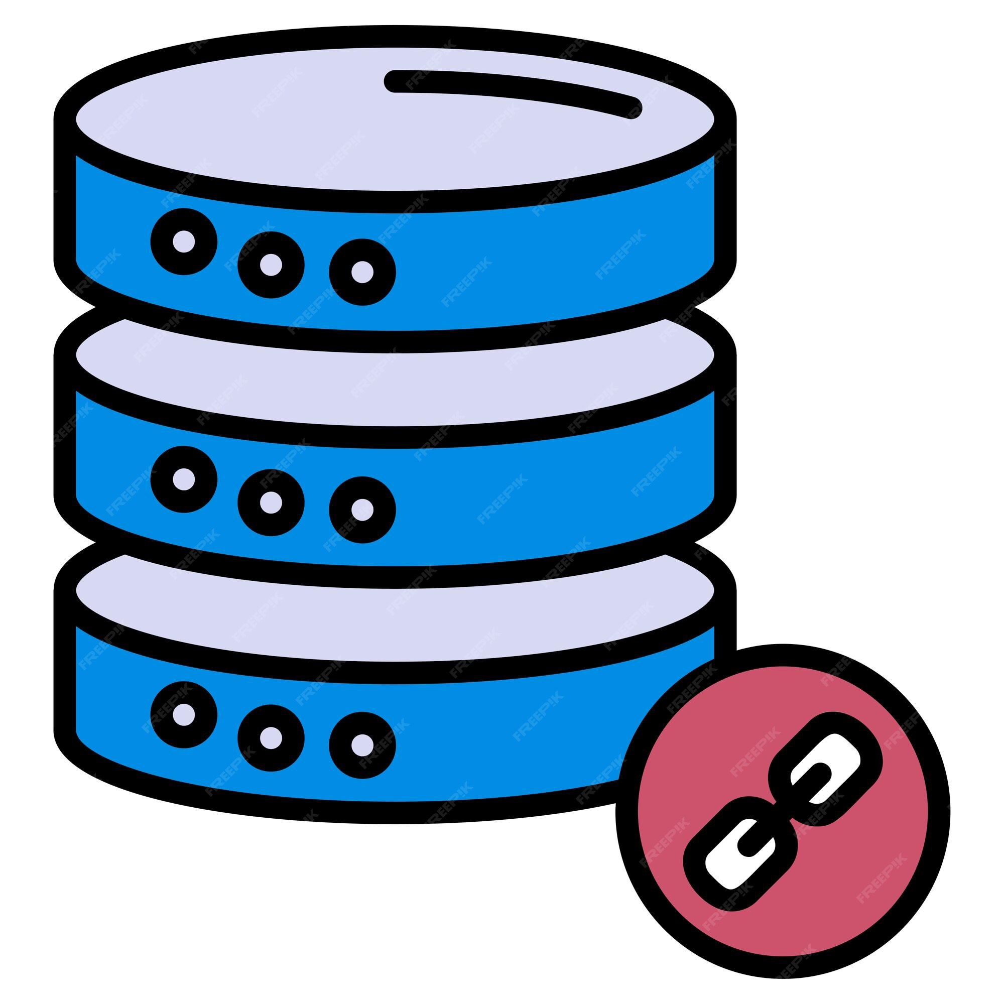 Premium Vector Linked or chain servers concept database engine vector