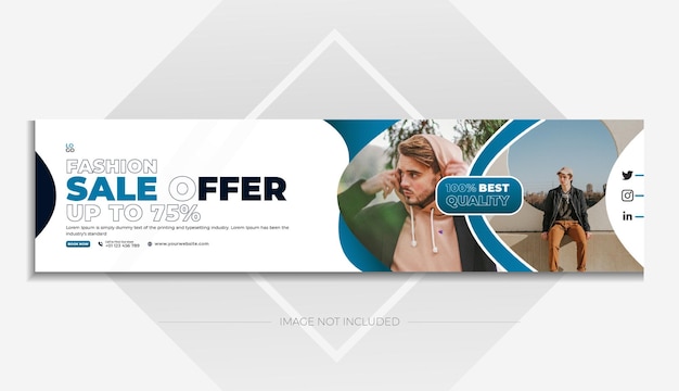 Linkedin banner fashion sale cover design template