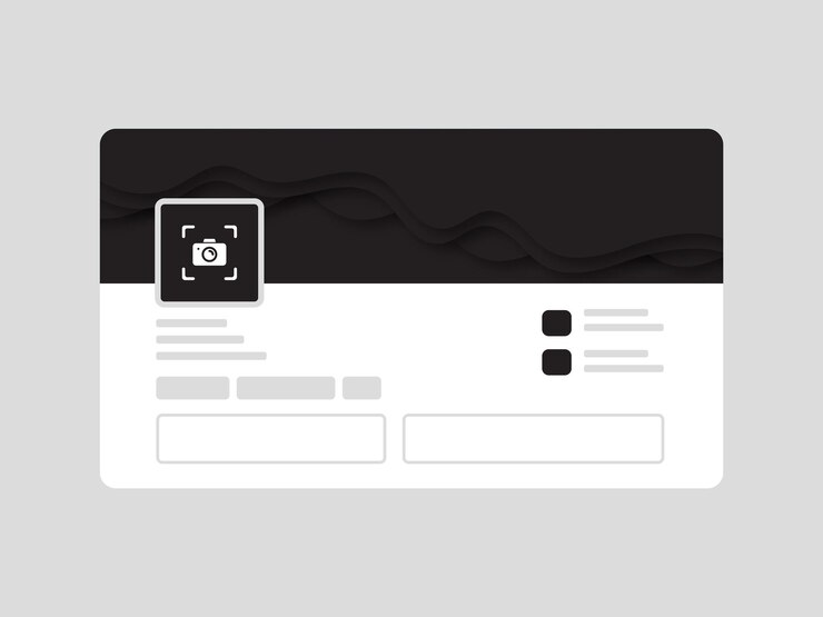 Vector linkedin banner mockup linkedin profile page presentation flat abstract banner template