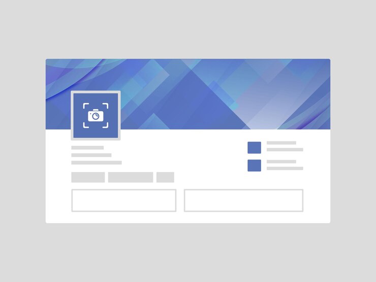 Vector linkedin banner mockup linkedin profile page presentation flat abstract banner template