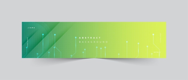 Linkedin banner technology green abstract background