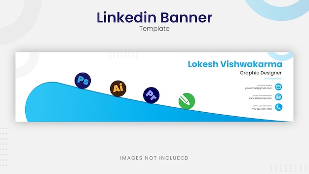 Vector linkedin banner template for graphic designer