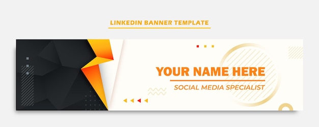 Modello di banner linkedin con sfondo astratto