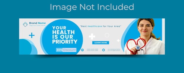 Vector linkedin-banner voor medische gezondheidszorg, sjabloon voor spandoek voor sociale media