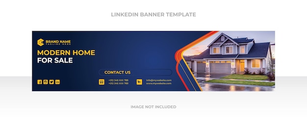 Linkedin-bannersjabloon voor makelaarskantoor premium vector