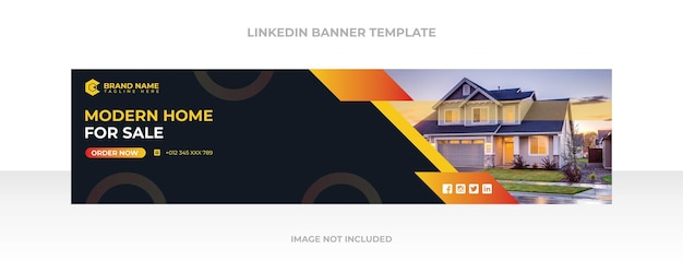 Linkedin-bannersjabloon voor makelaarskantoor Premium Vector