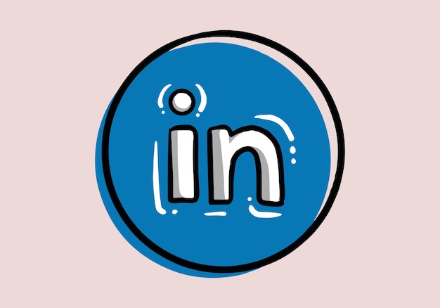 Vector linkedin button for social media phone icon symbol logo of linkedin editorial web