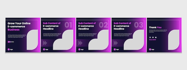 linkedin carousel post editable business social media instagram carousel post template