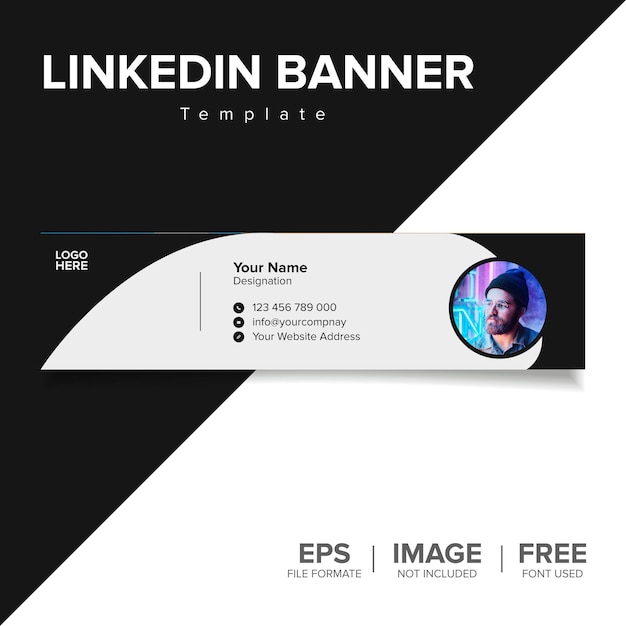 Vector linkedin cover photo design template vector