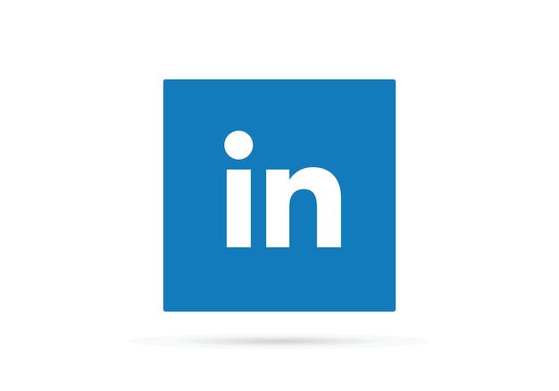 ベクトル linkedin ロゴ アイコン現実的なソーシャル メディアのロゴタイプ白い背景の linkedin ボタン
