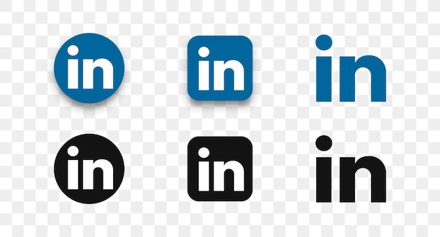 Linkedin logo iconen collectie in verschillende stijl sociale netwerk iconen vector illustratie