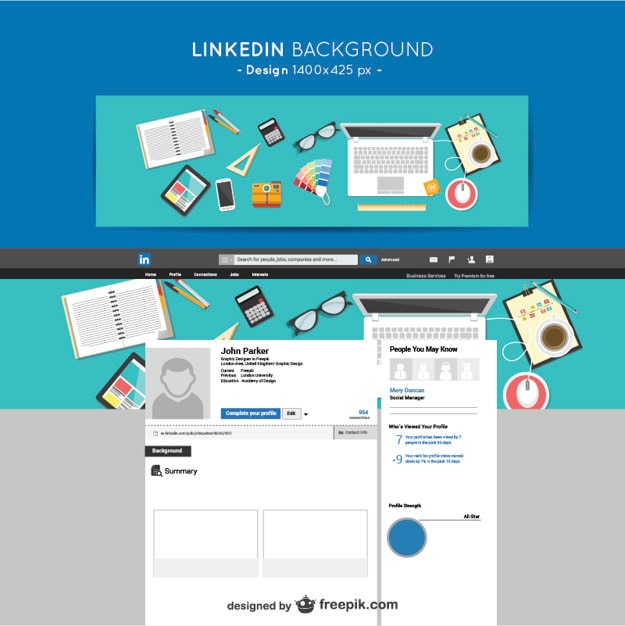 Linkedin ontwerpers achtergrond