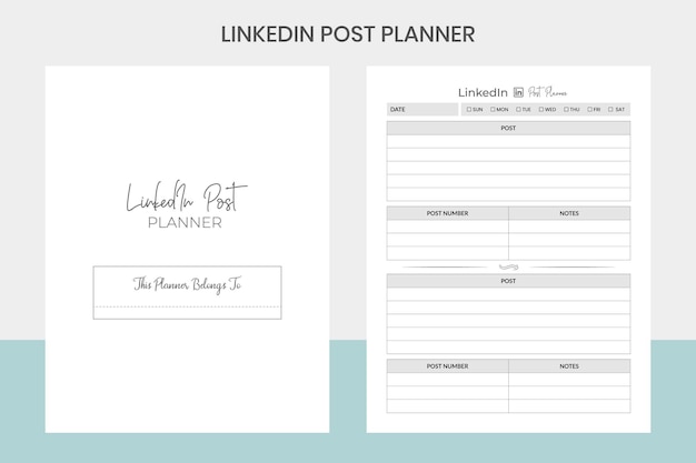 Vettore linkedin post planner kdp interior