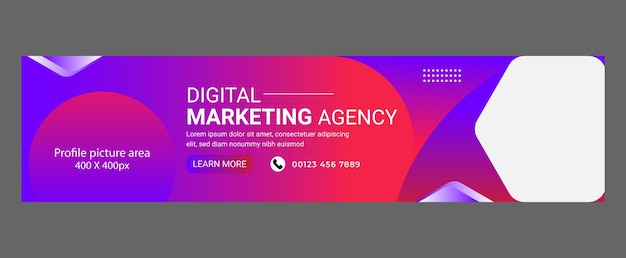 Linkedin profile banner design for digital marketing agency