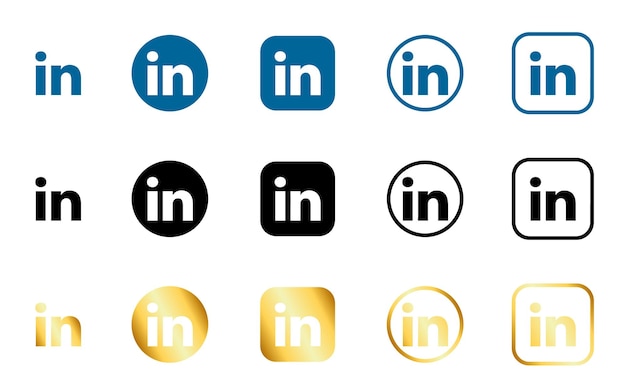 Pacchetto di icone social media linkedin