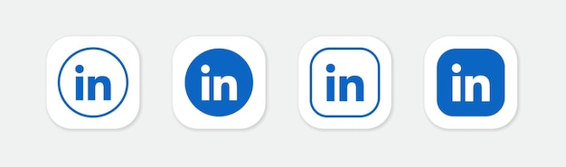 Logo dei social media di linkedin design di icone piatta di linkedin