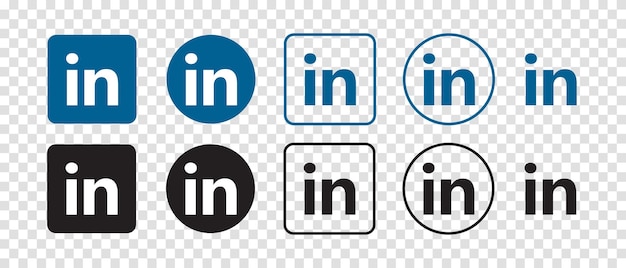 Vettore insieme dell'icona di logo di vettore di linkedin illustrazione di vettore