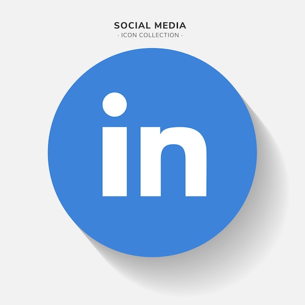 Вектор Икона векторных социальных сетей linkedin