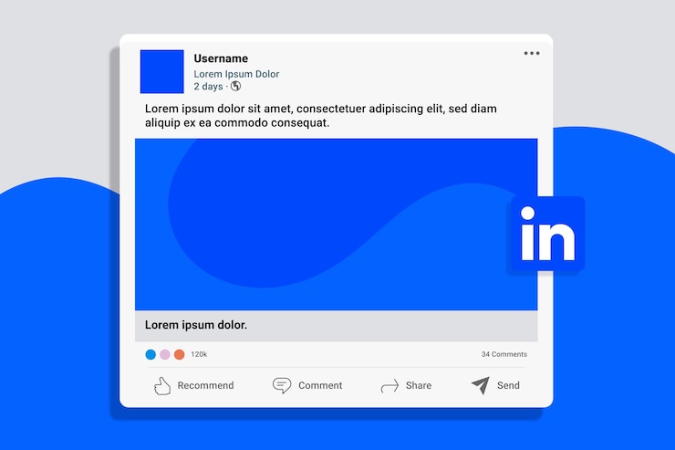 Vector linkin-mockup met plat ontwerp