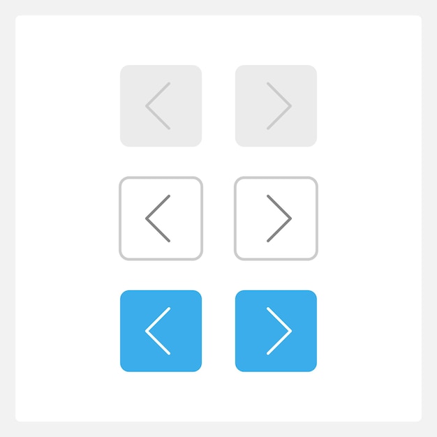 Links en rechts pijlen UI-elementen kit