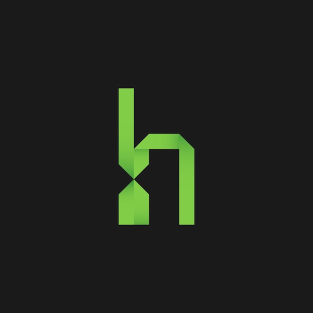 Lint logo ontwerp formulier letter h in moderne stijl