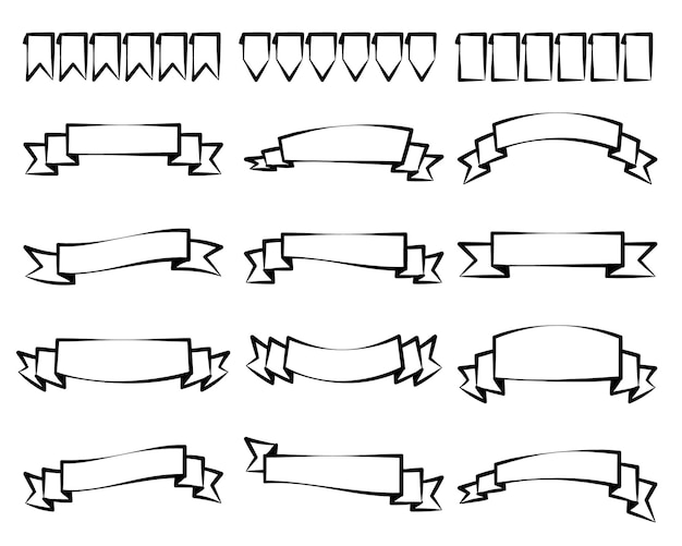 Lintbanners set geïsoleerd op een witte achtergrond vector