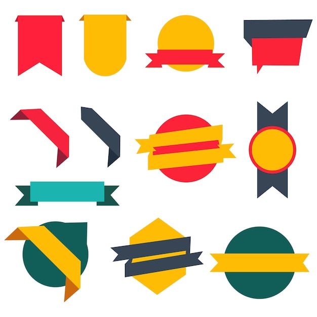 Vector lintversterker banner geometrische vorm set kleur asset pack