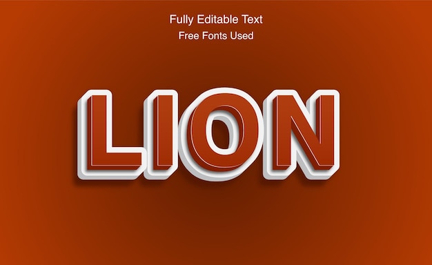 Lion 3d word editable 3d text