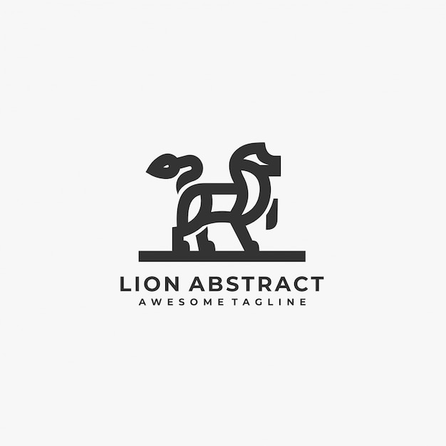 Lion illustrazione astratta logo.