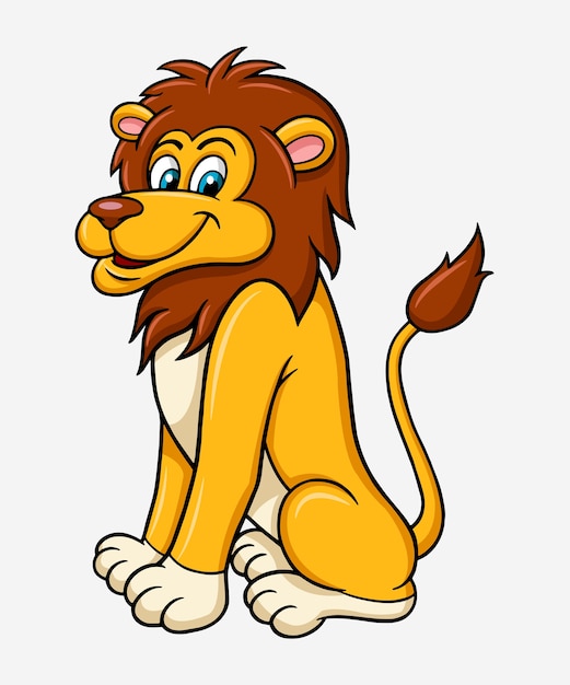 Lion animal cartoon character