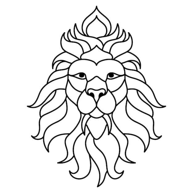 lion animal coloring page for kids