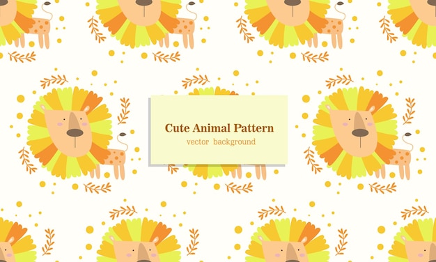 Lion animal seamless pattern background in jungle