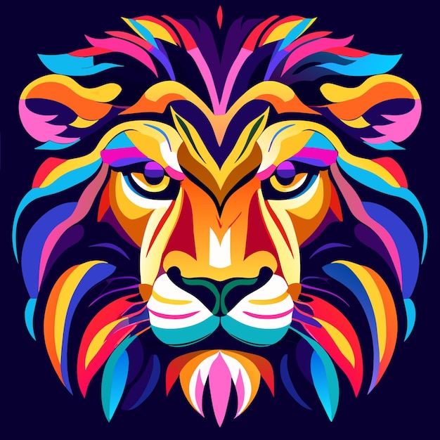 Vector lion art with abstract touch