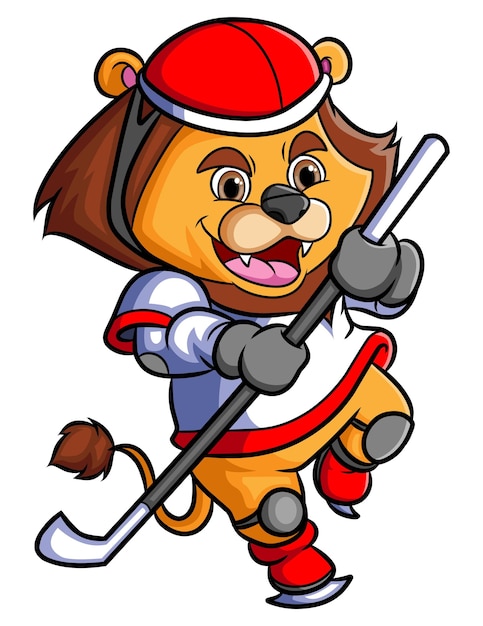 The lion as the professional hockey player