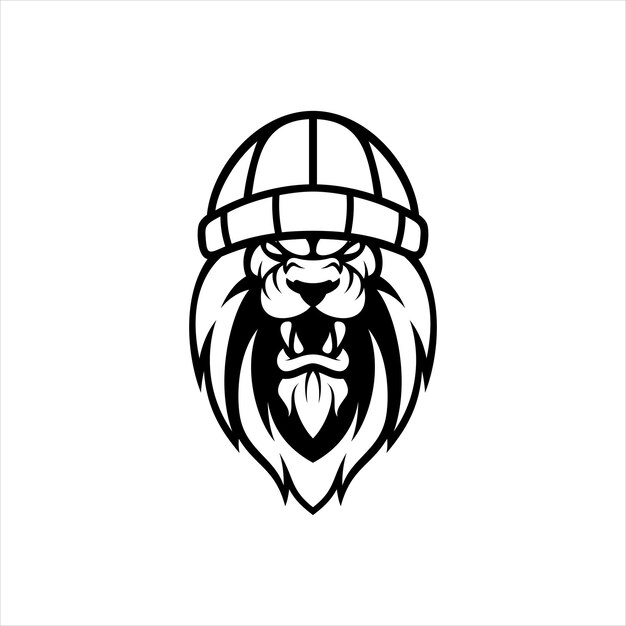 Lion Beaniehat Outline