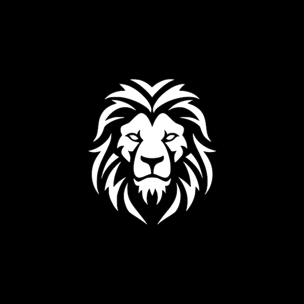 Lion Black and White Isolated Icon Vector illustration