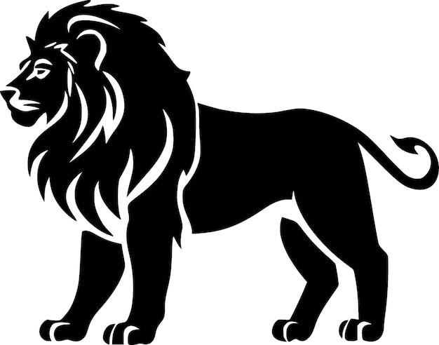 Lion Black and White Isolated Icon Vector illustration