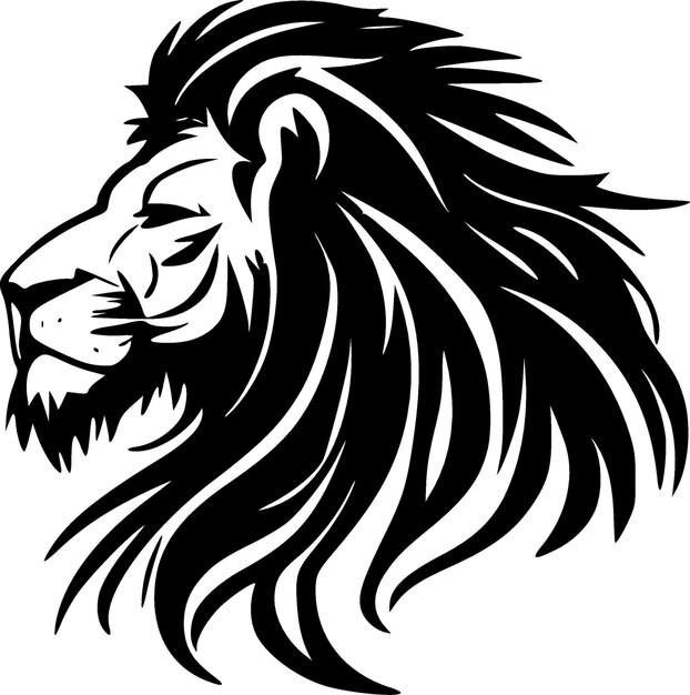 Vector lion black and white isolated icon vector illustration