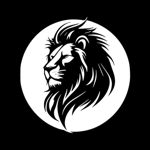 Lion Black and White Isolated Icon Vector illustration