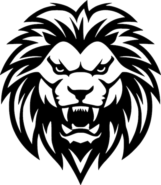 Lion Black and White Vector illustration