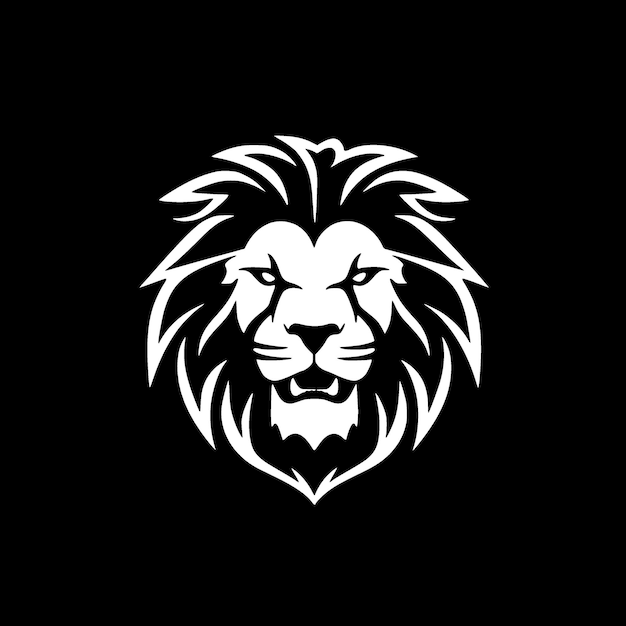 Vector lion black and white vector illustration