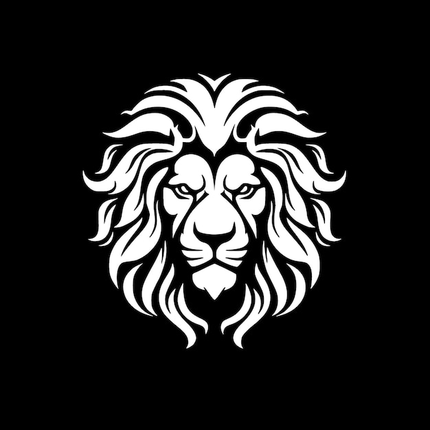 Lion Black and White Vector illustration