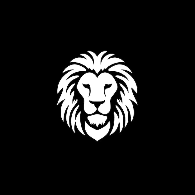 Lion Black and White Vector illustration