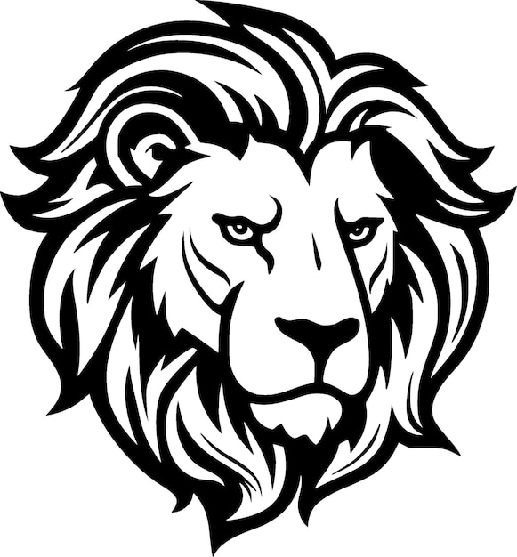 Lion Black and White Vector illustration