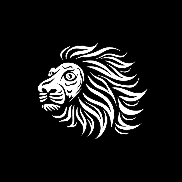 Lion Black and White Vector illustration