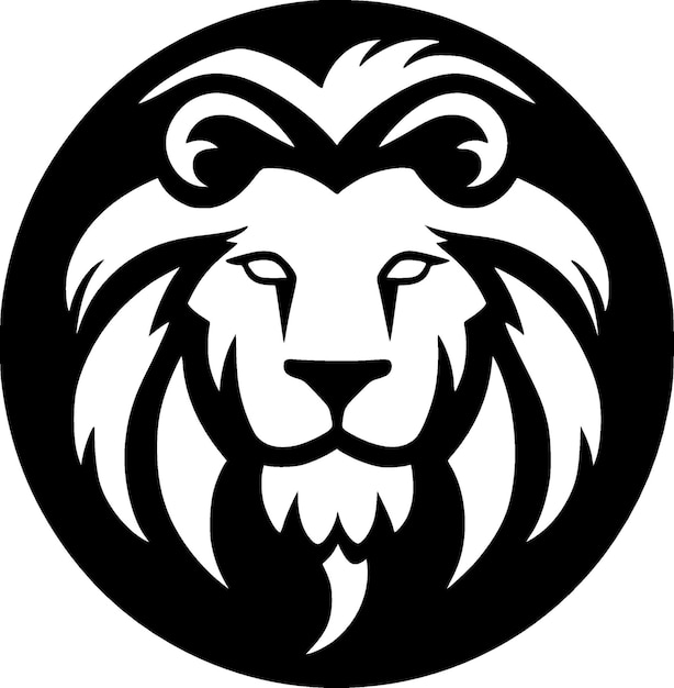 ライオンの黒と白のベクトル図